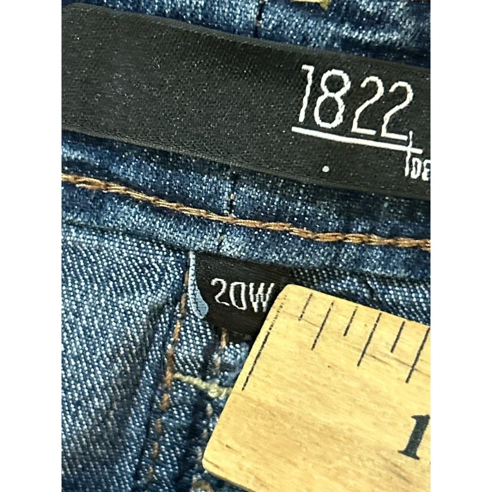 1822 Womens Blue Jeans Size 20W Skinny‎ Straight Raw Hem Ankle